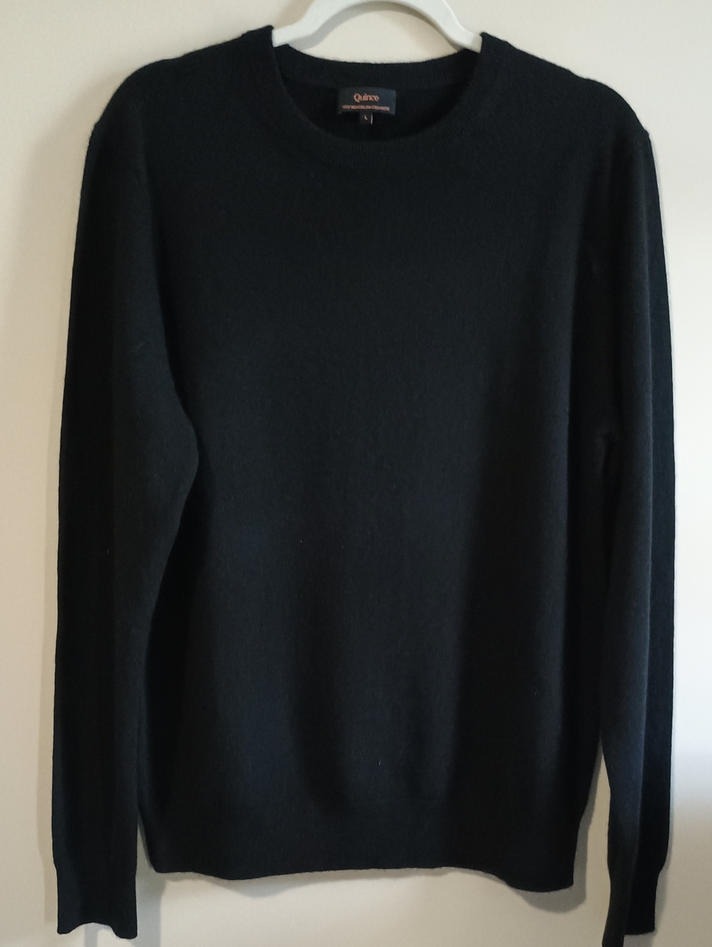 100% Mongolian Cashmere Classic Crewneck Sweater Black Men's Large NWOTS